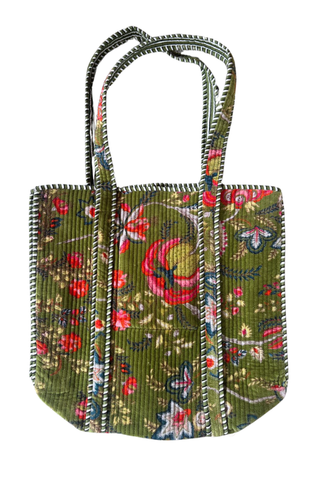 ETA 9/30-10/14 Secret Garden Green Velvet Tote Bag