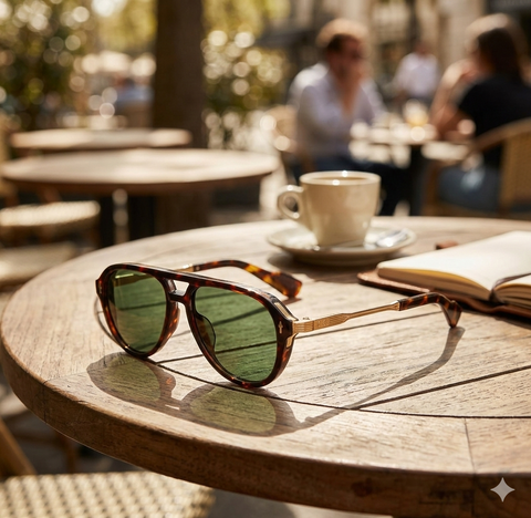 ETA 4/1 - Oliver Tortoiseshell Aviator Sunglasses