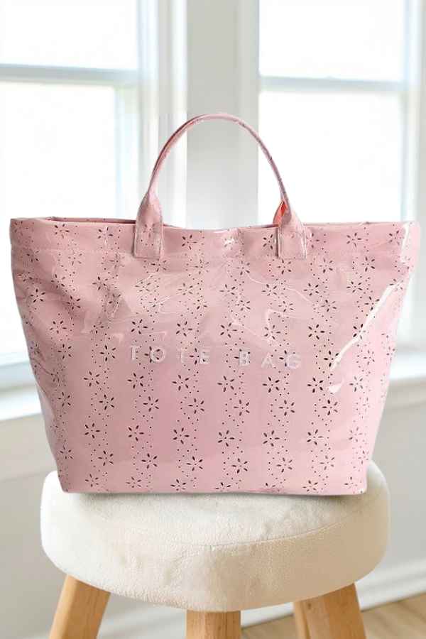 Pink Eyelet Vinyl TOTE BAG