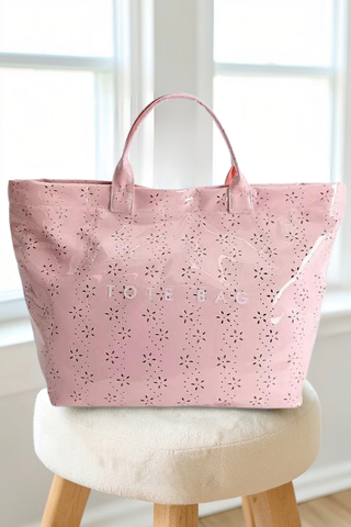 Pink Eyelet Vinyl TOTE BAG
