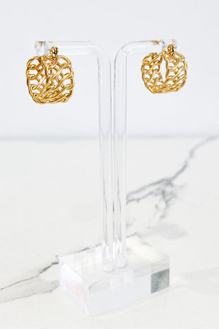 Natural Elements Gold Basketweave Hoop Earrings