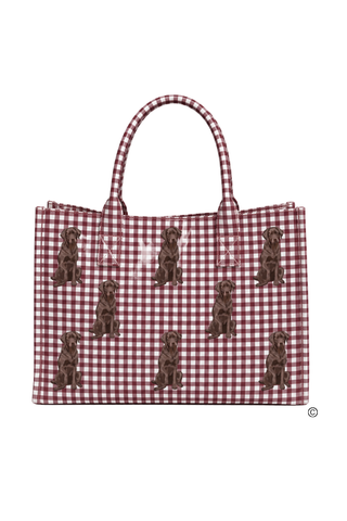 ETA 9/30-10/14 The Hank Maroon Gingham Vinyl Tote©