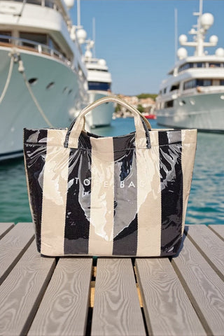 ETA 1/12 - Black and Beige Striped TOTE BAG