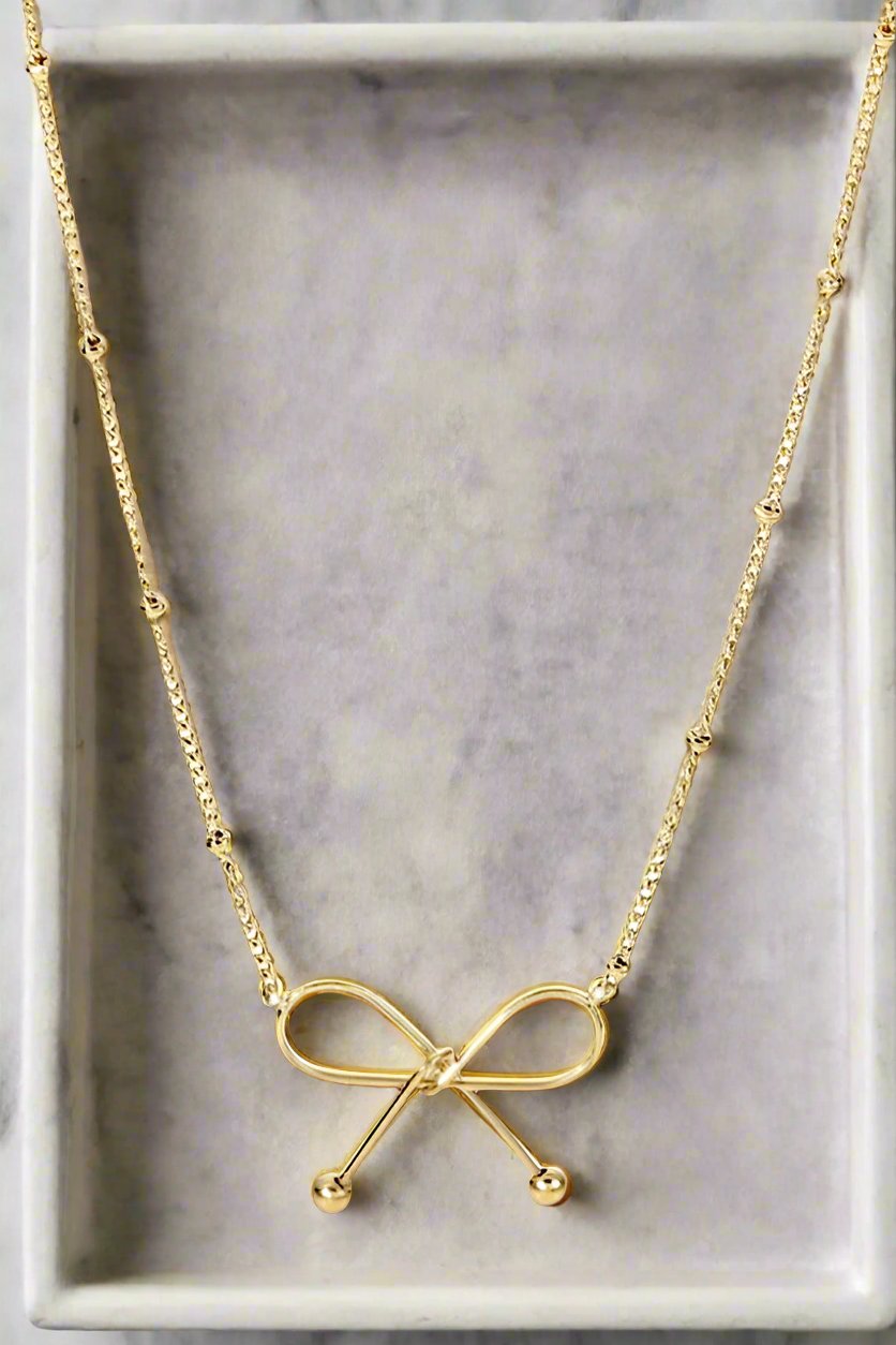 Natural Elements Dainty Bow Knot Necklace