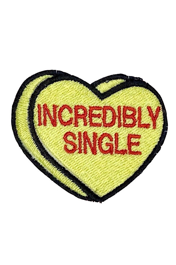 Incredibly Single Heart Embroidered Patch