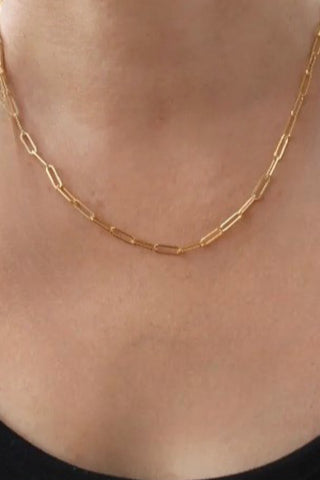 Paper Clip Gold Necklace