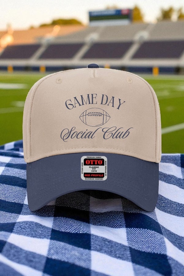 ETA 9/10 - Game Day Social Club Khaki/Navy Embroidered Hat