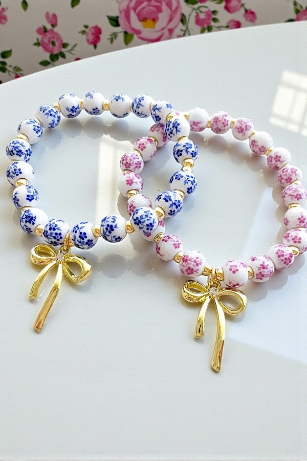 ETA 12/31 - Jen Floral Bow Beaded Bracelets