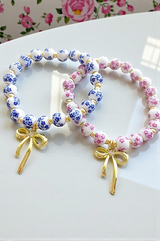 ETA 12/31 - Jen Floral Bow Beaded Bracelets