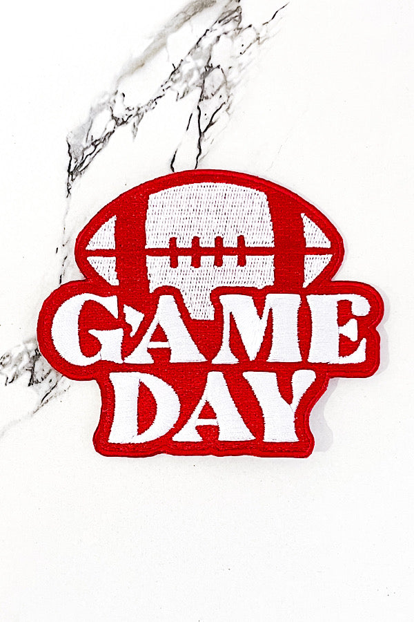 Red Game Day Embroidered Patch