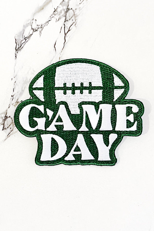 Green Game Day Embroidered Patch