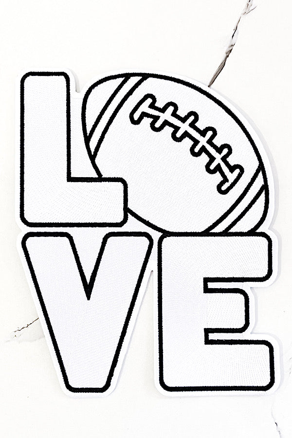 Large LOVE Football Embroidered Patch