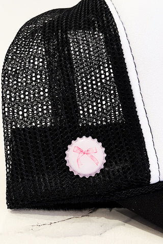 Pink Bow Bottle Cap Pin