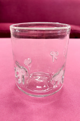 Light Pink Bow Drinking Glass