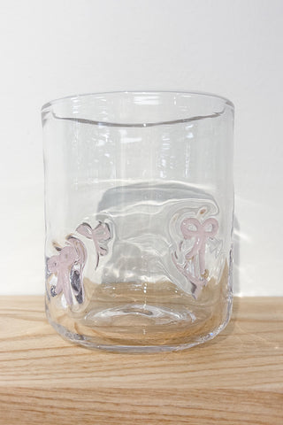 Light Pink Bow Drinking Glass