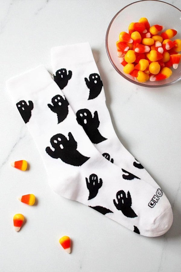 ETA 8/29 - White Halloween Ghost Socks
