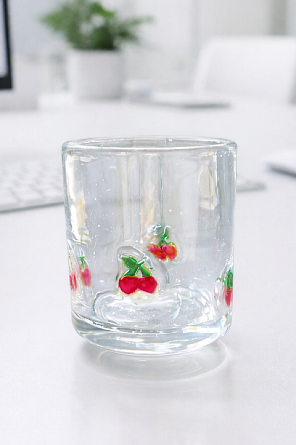 Cherry Clear Drinking Glass