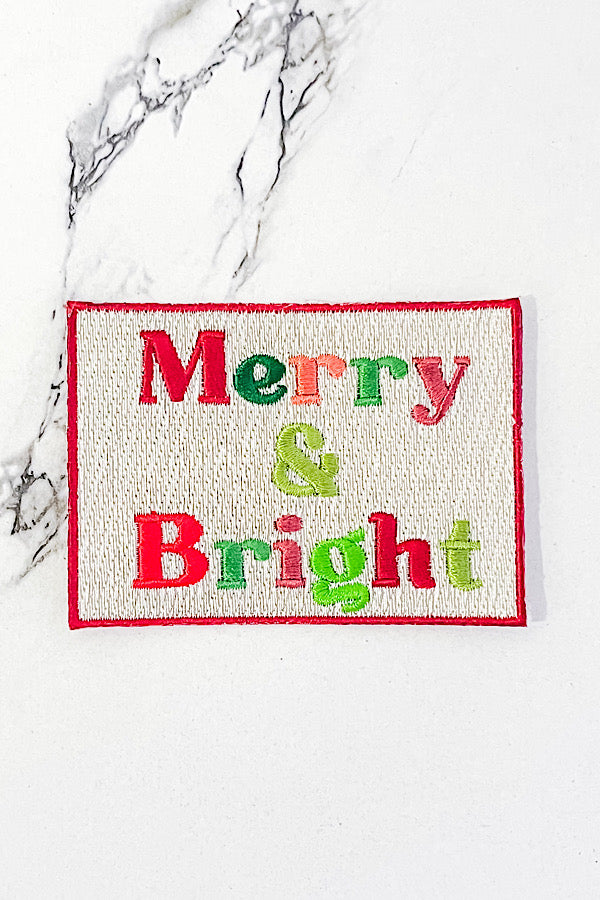 Merry & Bright Embroidered Patch