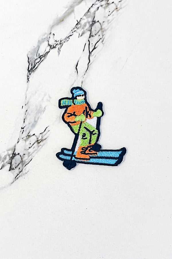 Skier Embroidered Patch