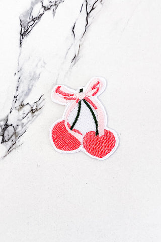 Cherries with Bow Embroidered Patch