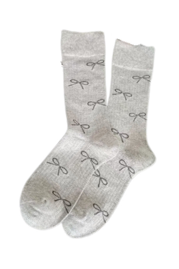 Light Gray Bow Socks