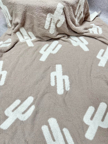 ETA 7/1 - Gray Cactus Luxury Blanket