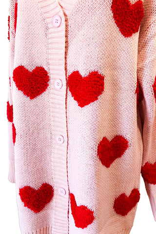 ETA 12/10 - Long Light Pink Heart Cardigan