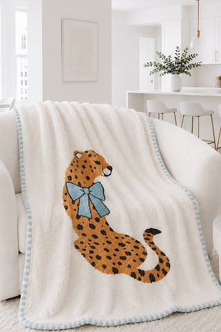 ETA 8/24-9/7 Stay Wild Blue Child Cheetah Blanket©