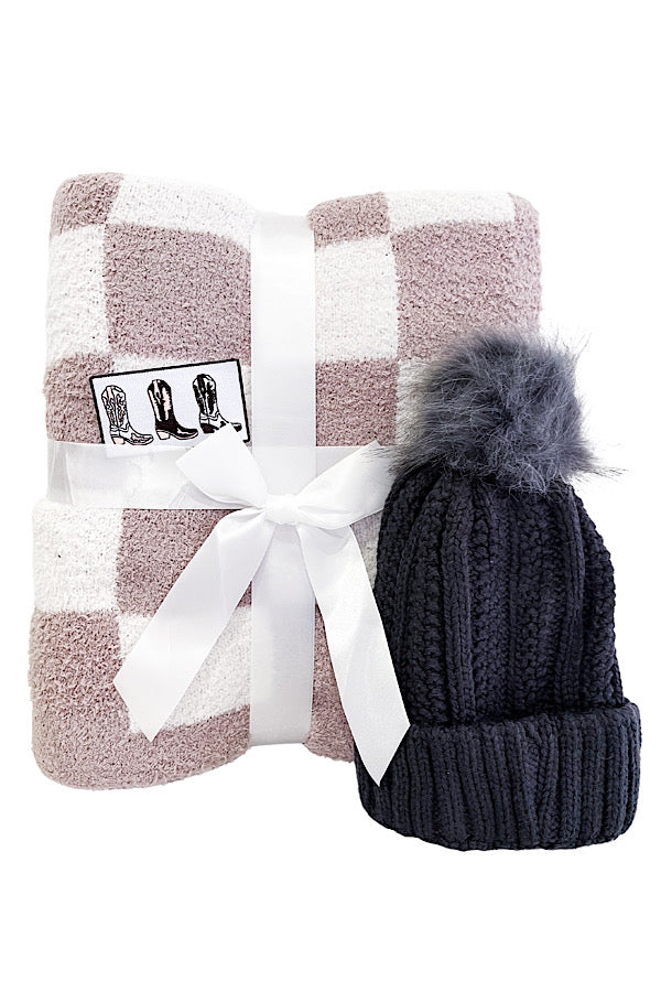 Gray Check Luxury Blanket Bundle