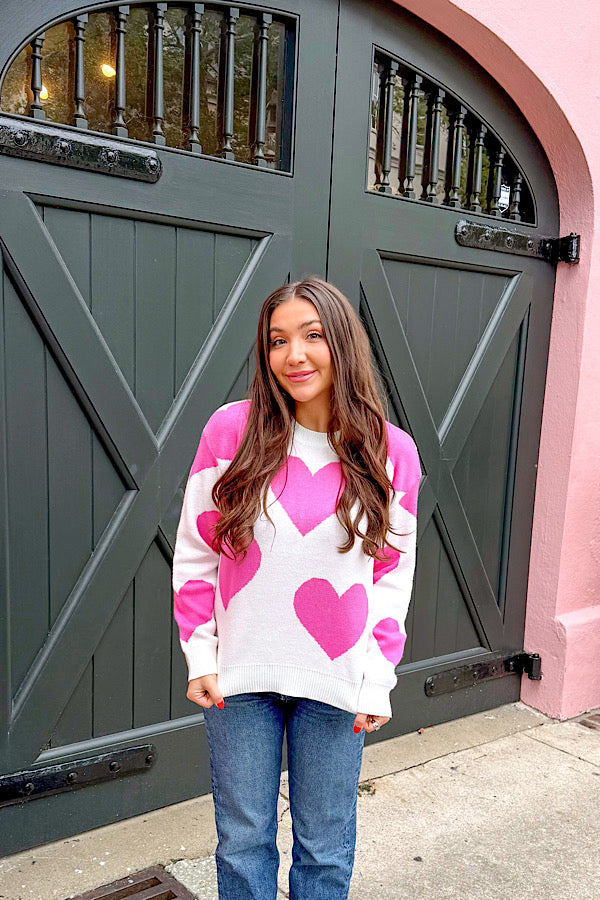 ETA 12/30 - Bella Pink Heart Sweater