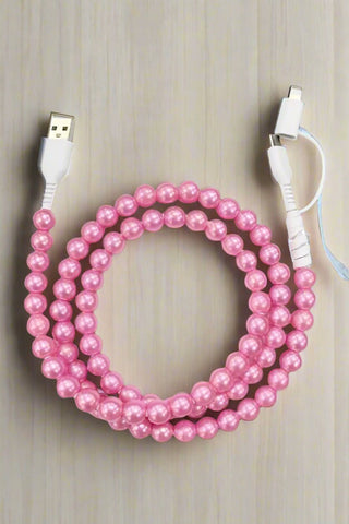 ETA 12/4 - Pink Pearl Cord Phone Charger