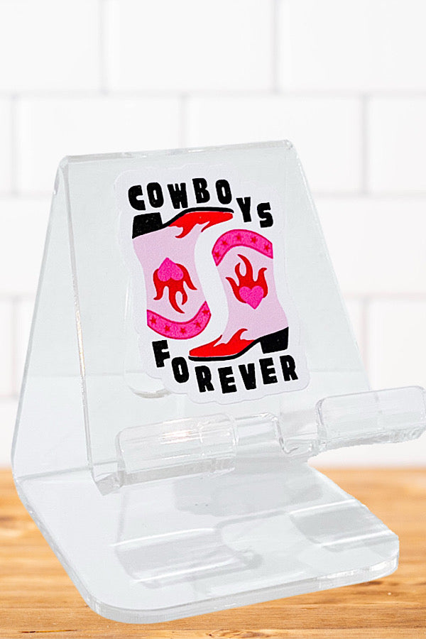 ETA 12/2 - Pink and Black Cowboys Forever Acrylic Phone Stand