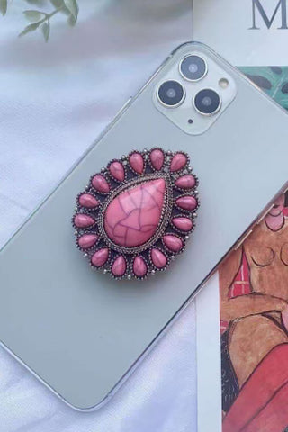 Western Pink Teardrop Phone Grip