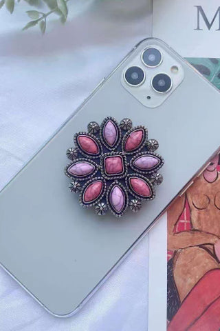 Western Pink Flower Phone Grip