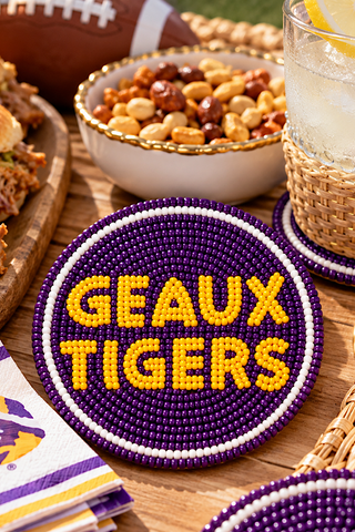 ETA 10/19-11/9 Geaux Tigers Beaded Coaster