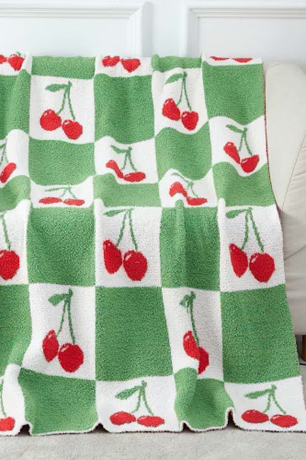 ETA 1/10 - Green Check Cherry Luxury Blanket