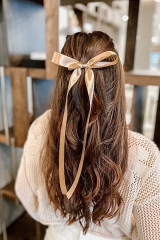Harper Gold Satin Hair Bow