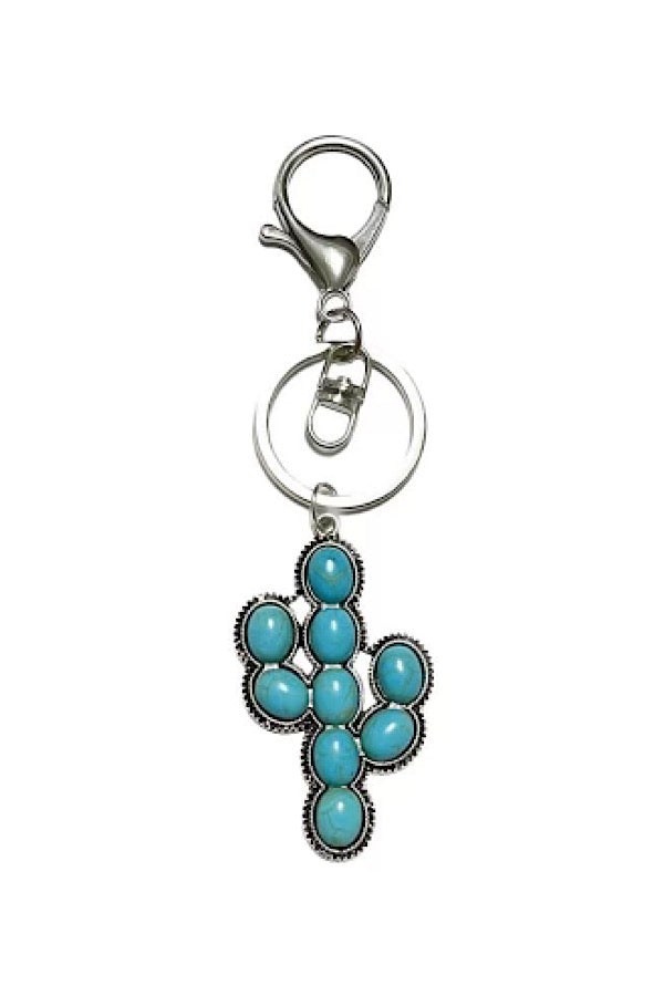 Turquoise Cactus Purse Charm