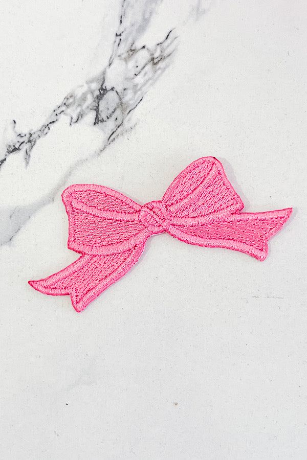 ETA 6/5 - Small Pink Bow Embroidered Patch