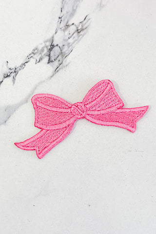 ETA 6/5 - Small Pink Bow Embroidered Patch