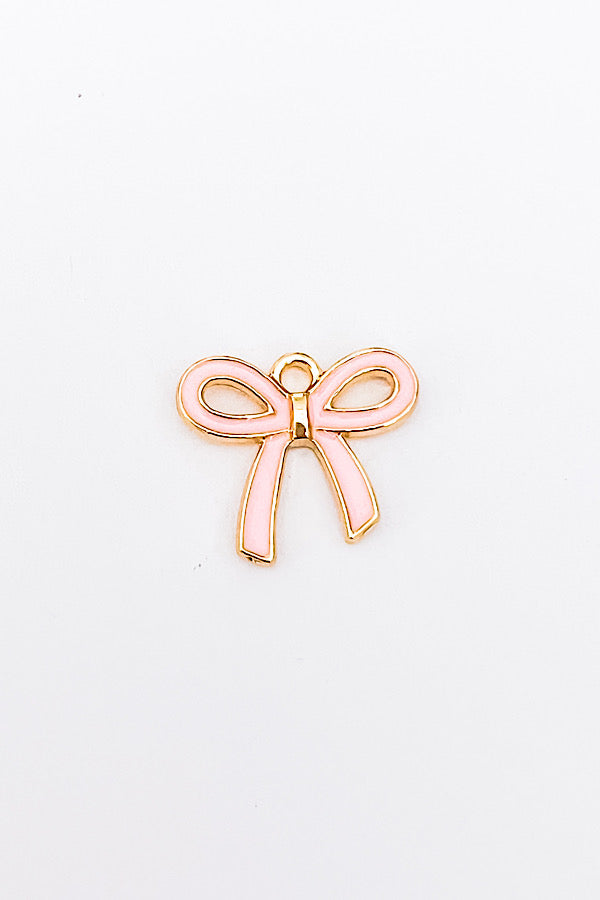 Gold Pink Bow Charm