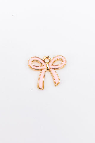 Gold Pink Bow Charm