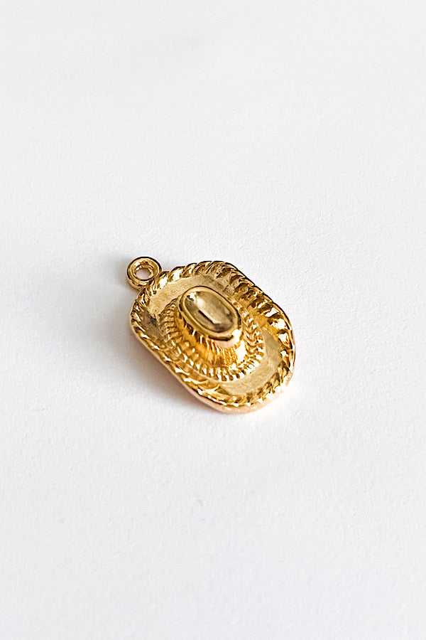 Gold Cowboy Hat Charm