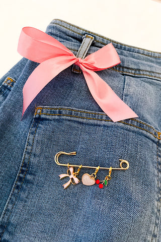 Custom Safety Pin with Charms