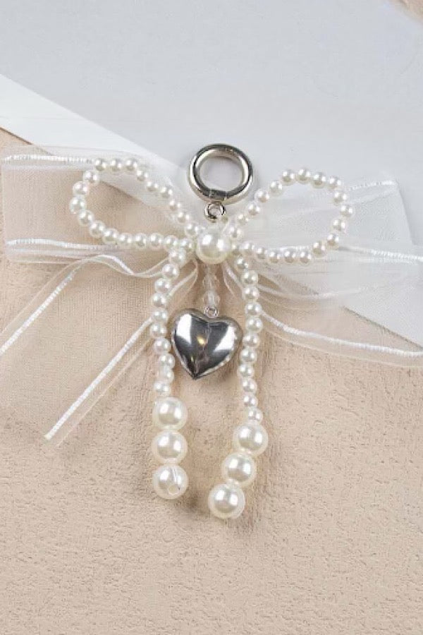 ETA 2/4 - Sheer Bow with Silver Heart Purse Charm