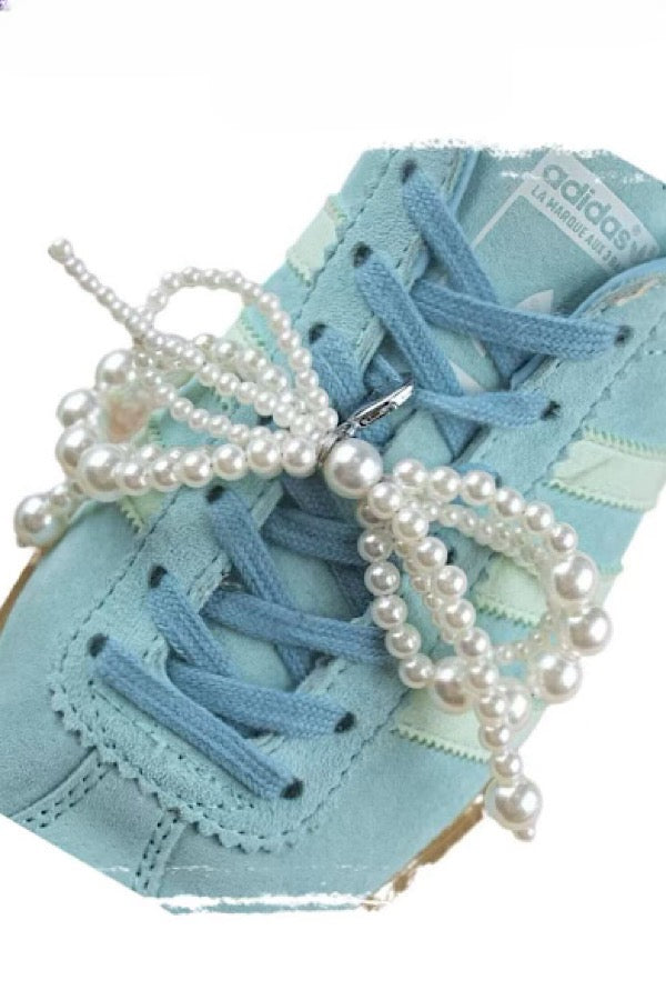 Pearl Bow Shoe Lace Charm