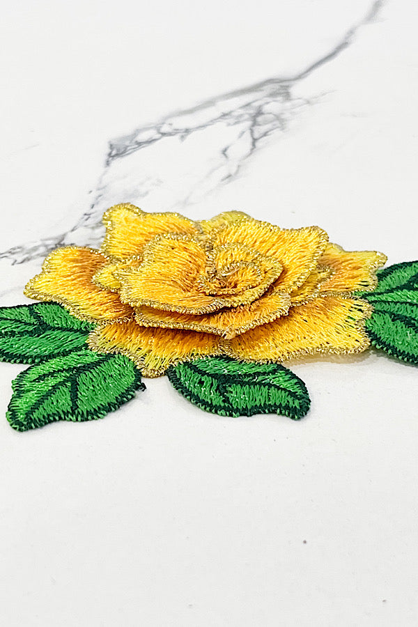 3D Yellow Rose Patch