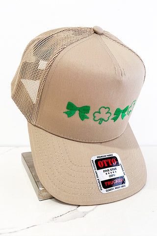 Bows and Shamrocks Embroidered Hat