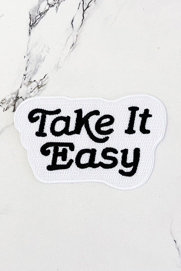 Take It Easy Black Embroidered Patch