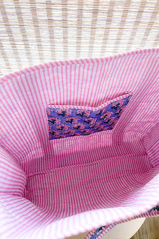 ETA 5/15 - Miller Pink and Green Floral Tote Bag